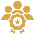Teamwork achievement icon with star badge